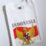 T-shirt weiß mit Aufdruck, Baju kaos putih dengan motif Indonesia Garuda Pancasila